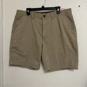 St John's Bay Shorts Mens Size 38 Flat Front Chino 100% Cotton 9" Inseam Stretch